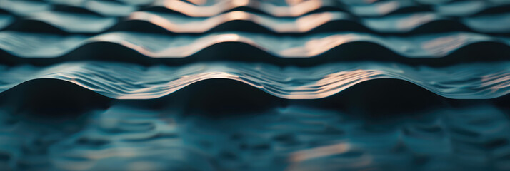 Closeup of a metal roof resembling wind waves