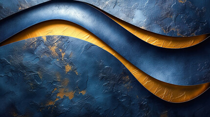 Abstract Blue and Gold Wave Textures