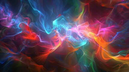 Fototapeta premium A symphony of abstract light spectrum waves crashing and colliding in a mesmerizing display.