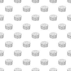 Seamless pattern with sushi roll for decorative print, wrapping paper, menu, wallpaper and fabric