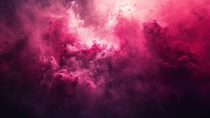   A black background surrounded by a white border bears a pink-purple smoke dense with swirling pink and purple hues