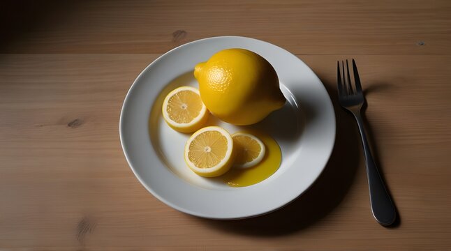 Assiette d'huitres et son citron .Generative AI