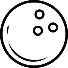Fototapeta premium Bowling Ball Icon outline on transparent background. Simple Bowling Ball Outline Icon for Designs. Minimalist Bowling Ball Line Icon. Clean Bowling Ball Icon Outline