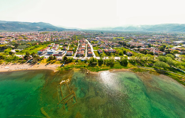 Iznik District in Bursa, Turkey. Iznik is beautiful town of Bursa City. Drone shot.