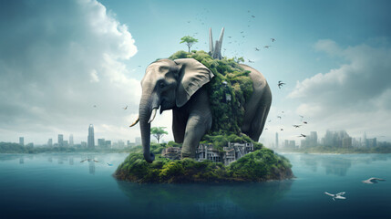 Elephant protects environmental