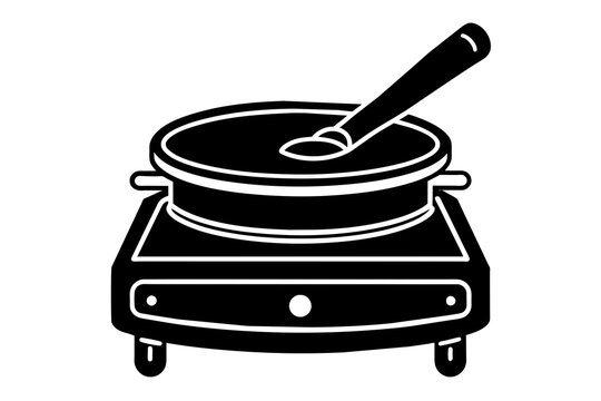 recommend clip art: electric crepe maker silhouette illustration