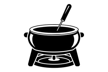 fondue pot silhouette illustration
