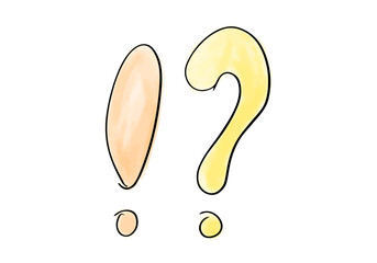 Question mark and exclamation point doodle element. Vector illustration.