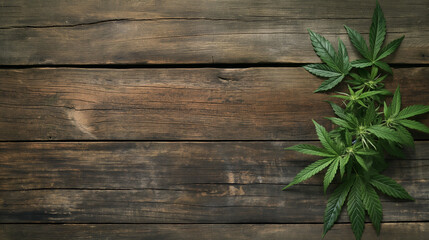 Hintergrund f&uuml;r Cannabisprodukte mit Oberfl&auml;che in Holzoptik