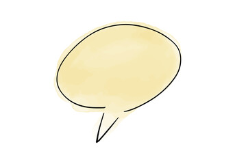 Speech bubble, watercolor doodle element. Vector illustration.