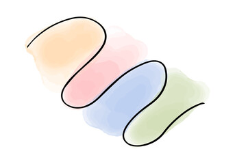 Watercolor doodle element. Colored zigzag. Vector illustration.