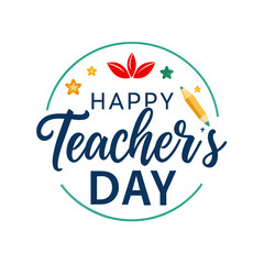 graphics with modern inscription happy teachers day