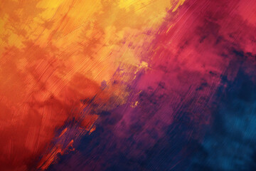 Vibrant and colorful paint-textured abstract background with orange, yellow, and purple brush strokes, creating a modern and artistic design for wallpaper, canvas, or creative projects