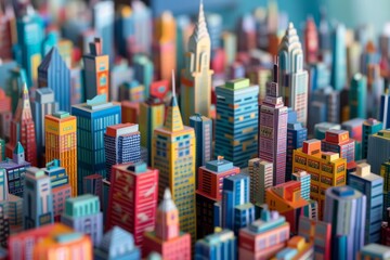 A tiny papercut cityscape unfolds, each building meticulously crafted from different colored paper From paperclip penthouses to stapler skyscrapers, its a bustling world built on paper dreams