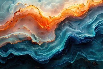 4K Abstract wallpaper colorful design, shapes and textures, colored background, teal and orange...