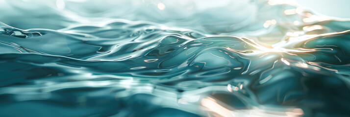 From above aerial view of ocean water with splashes. Background with water abstract waves