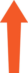 Orange up arrow. arrow isolated on white.