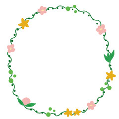 Frame with Flowers and Stars 