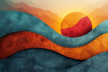 4K Abstract wallpaper colorful design, shapes and textures, colored background, teal and orange colores.