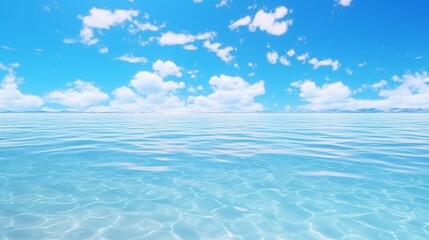 summer product backdrop, blue sea background Summer, the hottest season. - obrazy, fototapety, plakaty