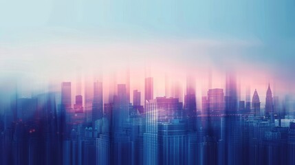 Abstract city skyline with soft edges   AI generated illustration