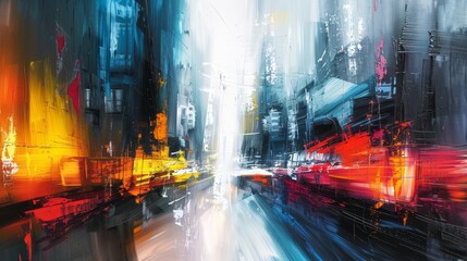 Abstract cityscape with a playful twist   AI generated illustration