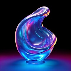 3d fluid holographic illustration AI generated