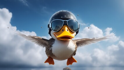 Cartoon Duckling Pilot Pilot