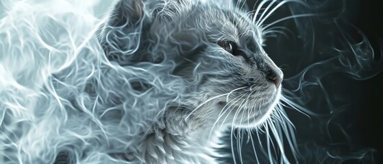 Celestial Whiskers: A Cosmic Feline Fantasy white cat
