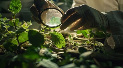 A forensic botanist studying plant material found at a crime scene to determine the location and timing of a crime often playing a key role in cold cases involving vegetation. .