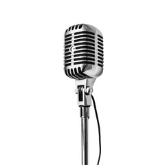 A microphone set against a pristine transparent background standing out beautifully on a clear transparent background