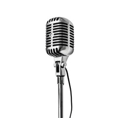Fototapeta premium A microphone set against a pristine transparent background standing out beautifully on a clear transparent background