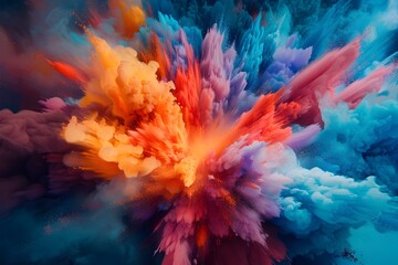 Fototapeta na wymiar Vibrant Explosive Burst of Colorful Digital Artwork