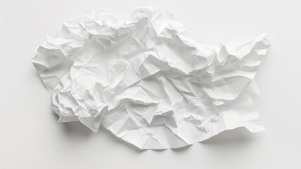 Crumpled piece of white paper against a plain background, symbolizing frustration or creativity.