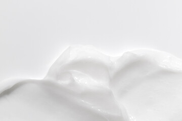 White beauty cream smear smudge. Cosmetic skincare product texture. Face cream, body lotion swipe...