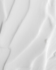 Close-up texture of white moisturizing cream. Skin care product background. Face mask - obrazy, fototapety, plakaty