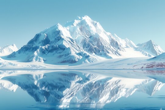 Serene Glacial Landscape Reflected in Pristine Alpine Lake