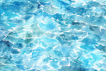 blue ocean water surface watercolor background