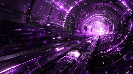 A striking Ultra HD wallpaper showcasing a futuristic purple-hued sci-fi design