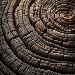 Wood texture in the form of wood rings and fibers. Generative AI.