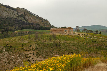 view to the temple of Segesta in Sicily