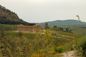 view to the temple of Segesta in Sicily