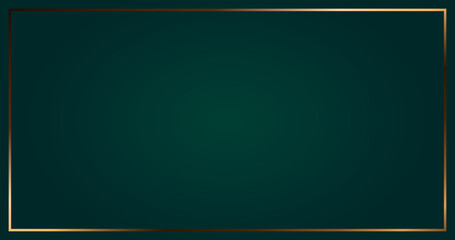 dark green background with luxury golden border looks like a frame in large web size