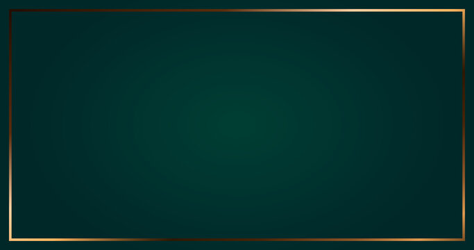 dark green background with luxury golden border looks like a frame in large web size