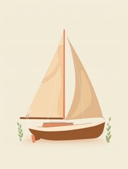 sailboat, small sailing yacht on the water