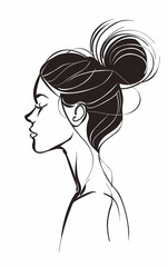 Simplified Female Profile Line Art
Stylized Woman's Silhouette in Black and White
Minimalist Woman's Face Contour Drawing
Elegant Female Portrait in Line Illustration