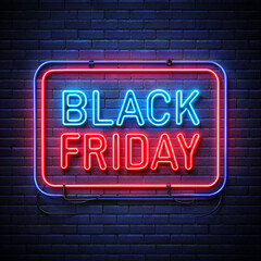 Obraz premium isolated Neon sign written BLACK FRIDAY