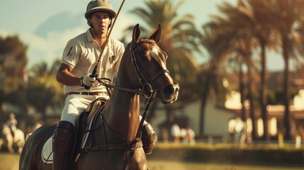 joven jugando al polo