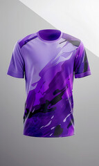 Soccer jersey 3d designed with printing, front view, isolated background.