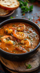 delicioius Shrimp Creole Soup, Slow-simmered delicious traditional gumbo stew with seafood chicken...